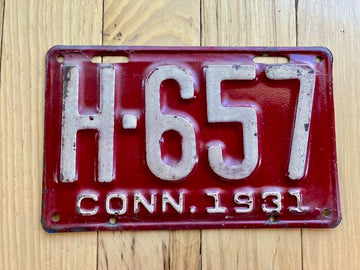 1931 Connecticut License Plate