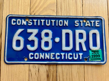 1999 Connecticut License Plate