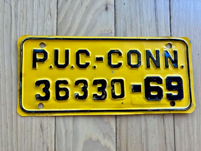 1969 Connecticut Public Utilities Commission License Plate