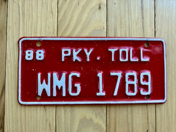 1988 Connecticut Parkway Toll License Plate