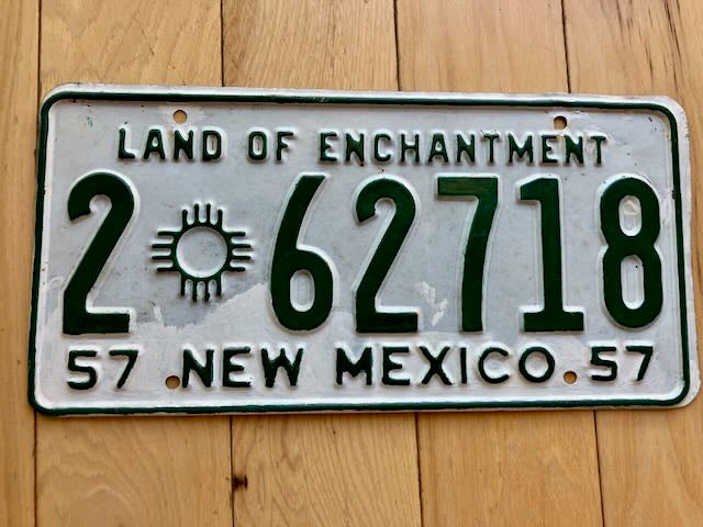 1957 New Mexico License Plate - Touch Up Paint On Bottom