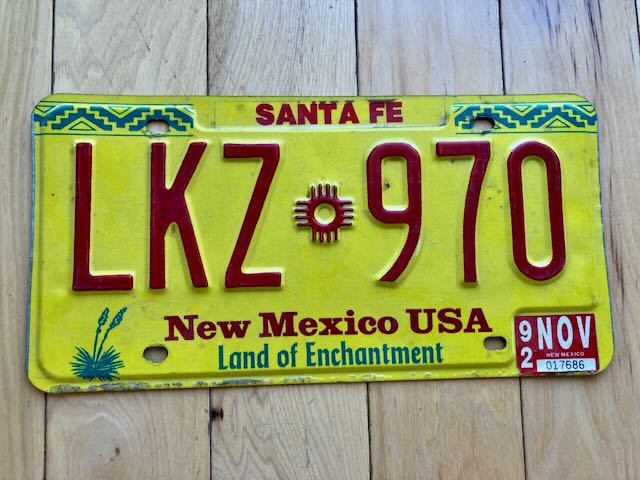 1992 New Mexico License Plate