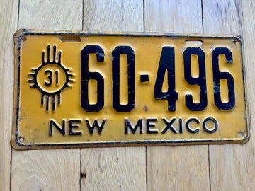 1931 New Mexico License Plate