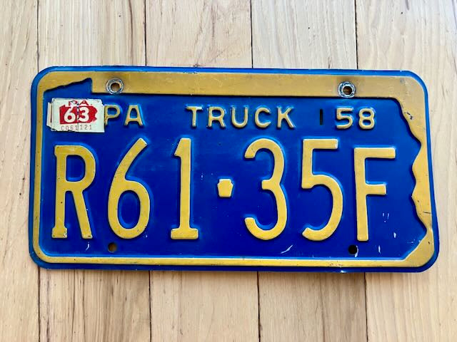 1958 Pennsylvania Truck License Plate