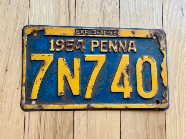 1954 Pennsylvania License Plate