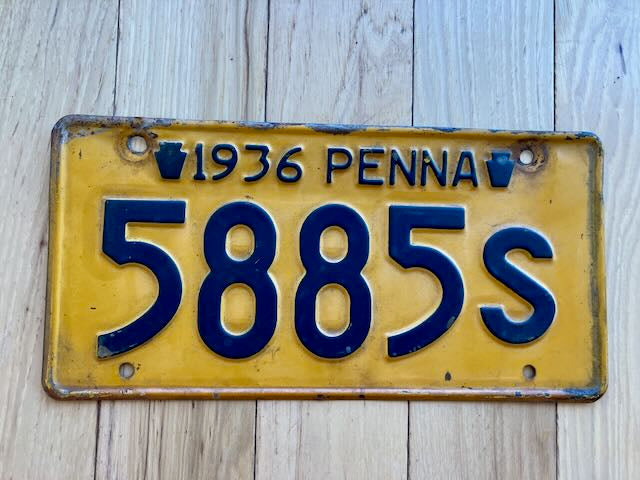 1935 Pennsylvania License Plate