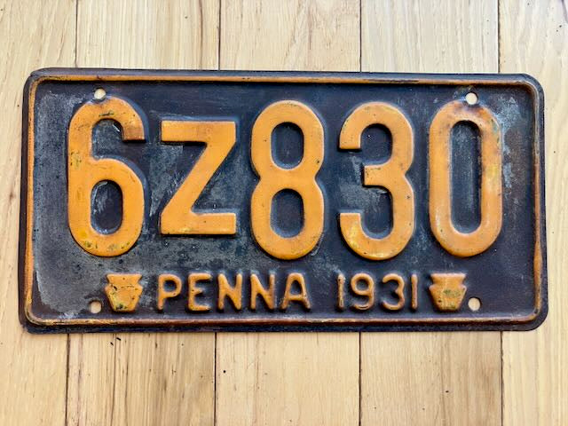 1931 Pennsylvania License Plate