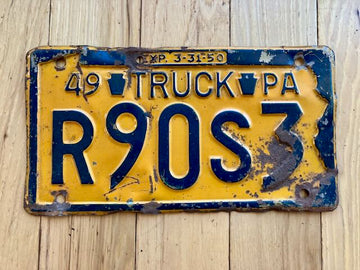 1949 Pennsylvania License Plate
