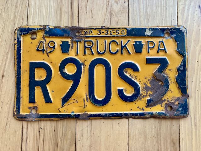 1949 Pennsylvania License Plate