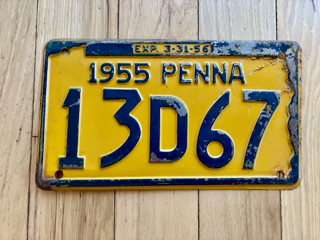 1955 Pennsylvania License Plate