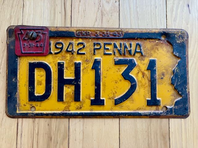 1943 Pennsylvania License Plate