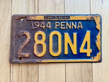 1944 Pennsylvania License Plate