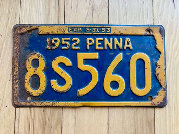 1952 Pennsylvania License Plate