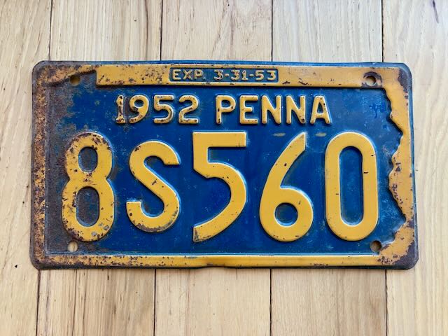 1952 Pennsylvania License Plate