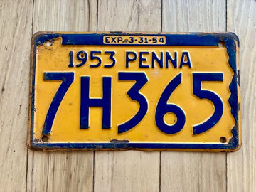 1953 Pennsylvania License Plate