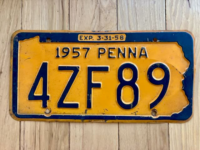 1957 Pennsylvania License Plate