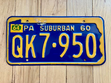 1960 Pennsylvania Suburban License Plate