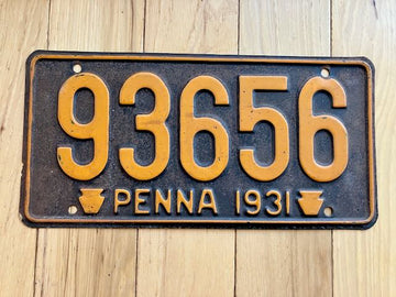 1931 Pennsylvania License Plate