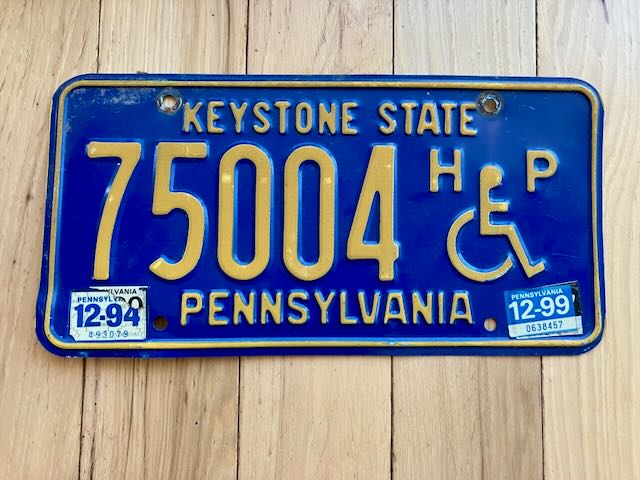 1999 Pennsylvania Disabled License Plate