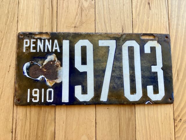 1910 Pennsylvania License Plate