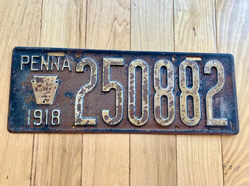 1918 Pennsylvania License Plate