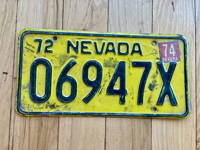 1972 Nevada License Plate