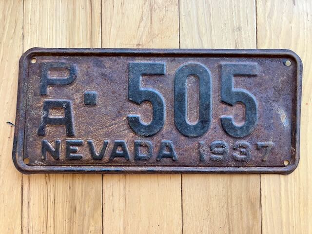 1937 Nevada License Plate