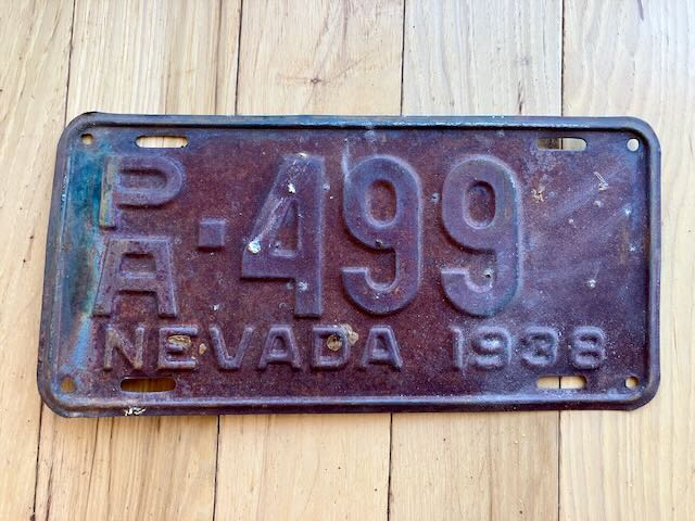 1938 Nevada License Plate