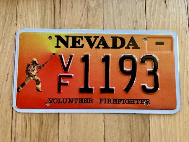 Nevada Volunteer Firefighter License Plate