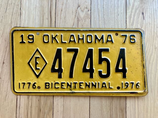 1976 Oklahoma Bicentennial License Plate