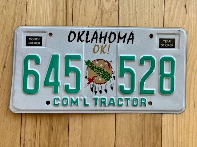 Oklahoma Commercial Tractor License Plate