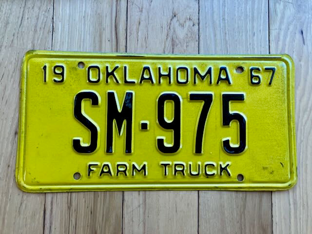 1967 Oklahoma Farm Truck License Plate