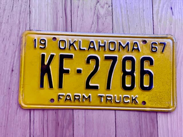 1967 Oklahoma Farm Truck License Plate