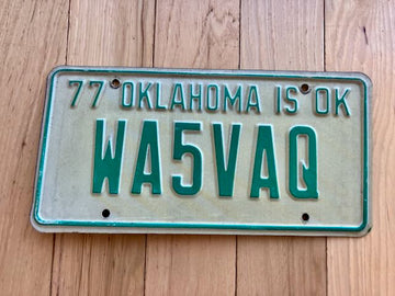 1977 Oklahoma Ham Radio License Plate