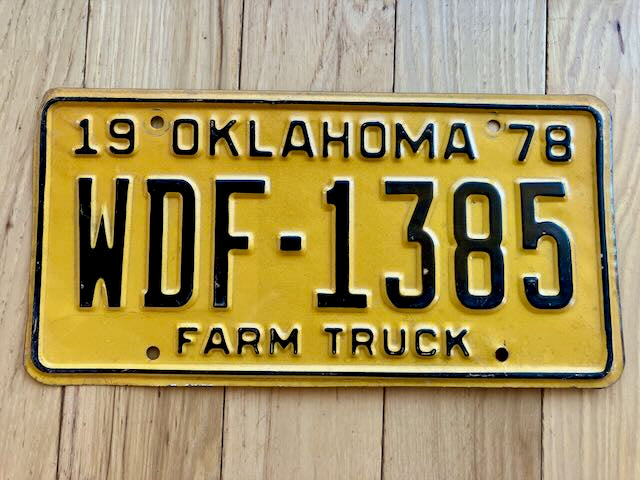 1978 Oklahoma Farm Truck License Plate