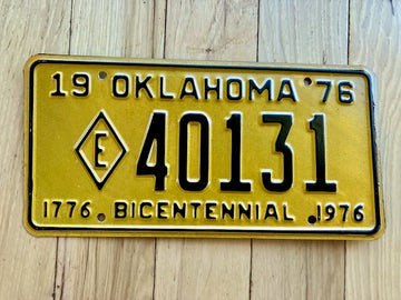 1976 Oklahoma Bicentennial License Plate