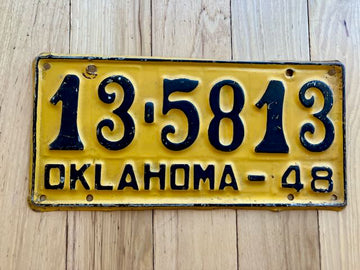 1948 Oklahoma License Plate