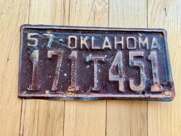 1957 Oklahoma Truck License Plate