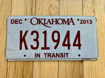 2013 In Transit Oklahoma License Plate