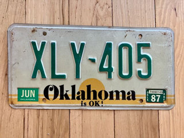 1987 Oklahoma License Plate