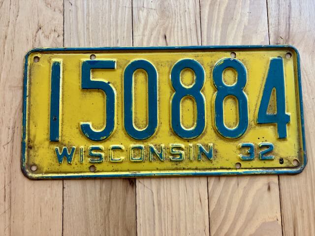 1932 Wisconsin License Plate