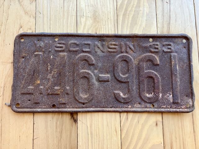 1933 Wisconsin License Plate