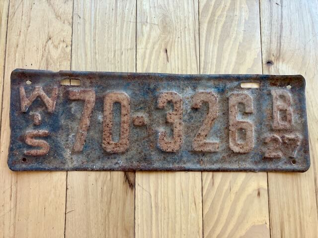 1927 Wisconsin License Plate