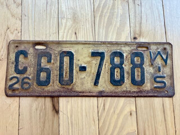 1926 Wisconsin License Plate