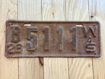 1926 Wisconsin License Plate