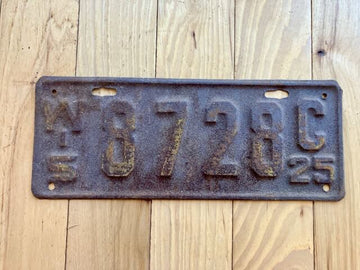 1925 Wisconsin License Plate