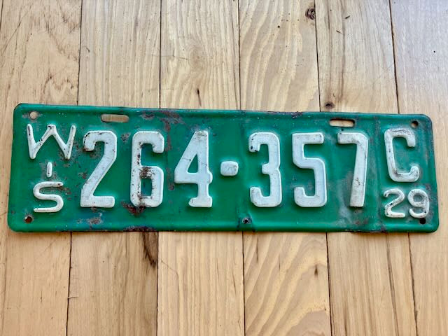 1929 Wisconsin License Plate