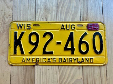 1954 Wisconsin License Plate