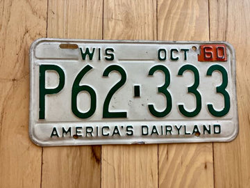 1960 Wisconsin License Plate