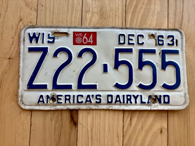 1963 Wisconsin License Plate